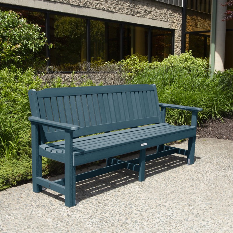 Banc de jardin en plastique Lunz, Bleu Nantucket