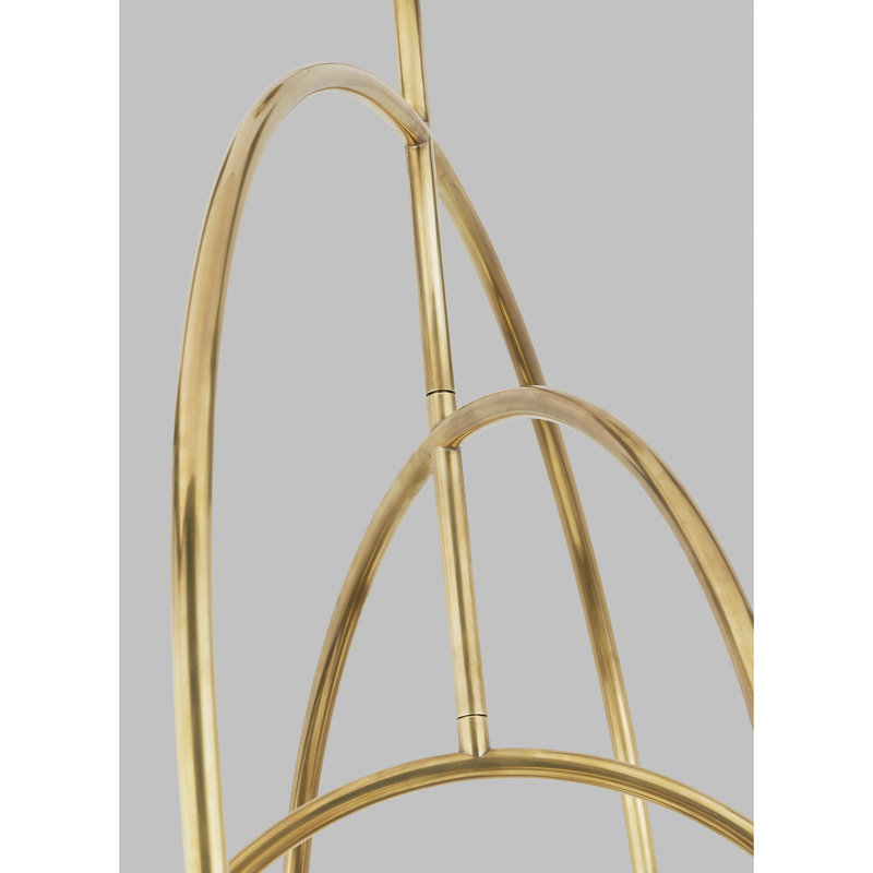 Calumn 6 - Light LED Chandelier, Natural Brass