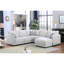 Canapé modulaire en L Lane, repose-pieds, 3 coussins, gris clair, 95 pouces-120340844-120340845-124436777