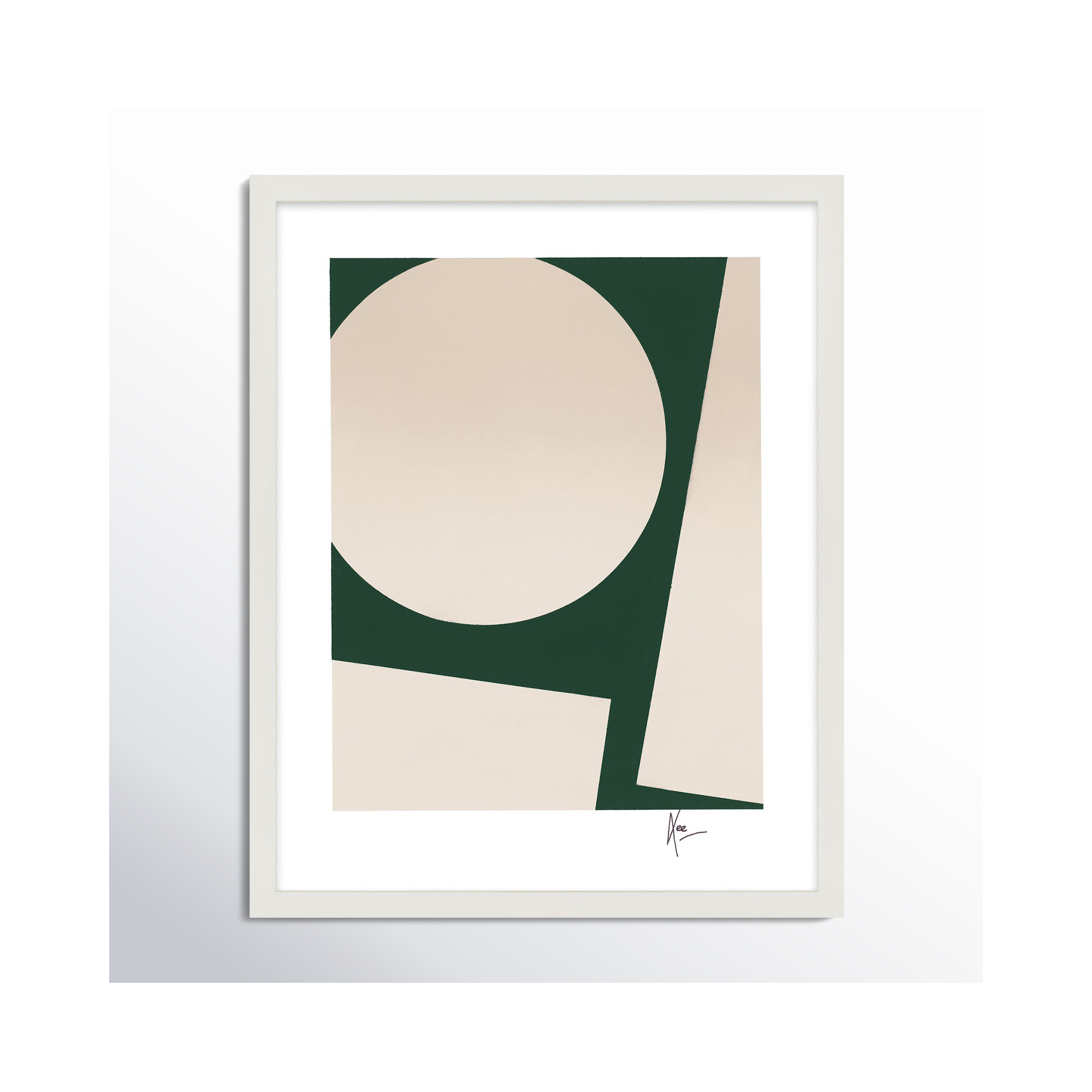 You & Me In Green 2 by Lee Lessem, White, 25" H x 17.5" W x 1.25" D