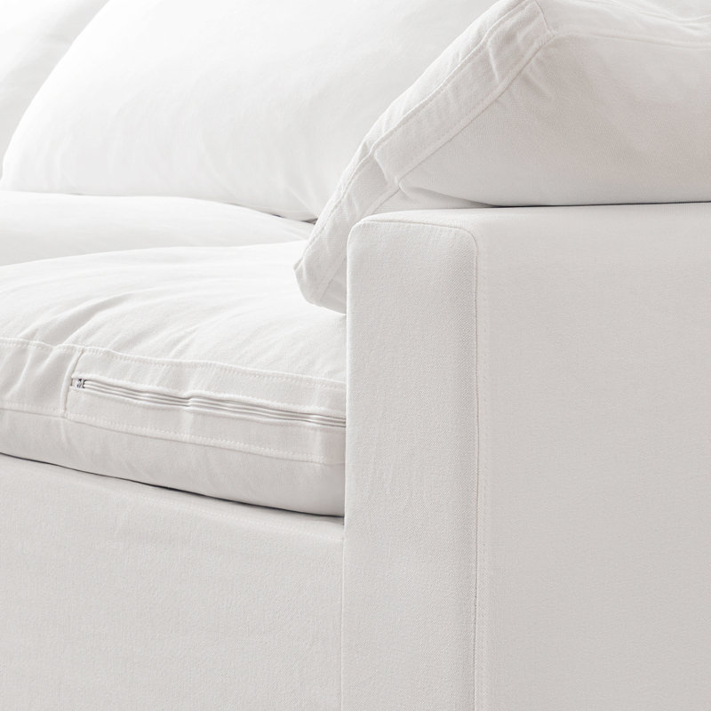 Canapé-lit modulaire Rawls, Blanc, H 25,2 po x l 78,6 po x P 71,5 po, 3