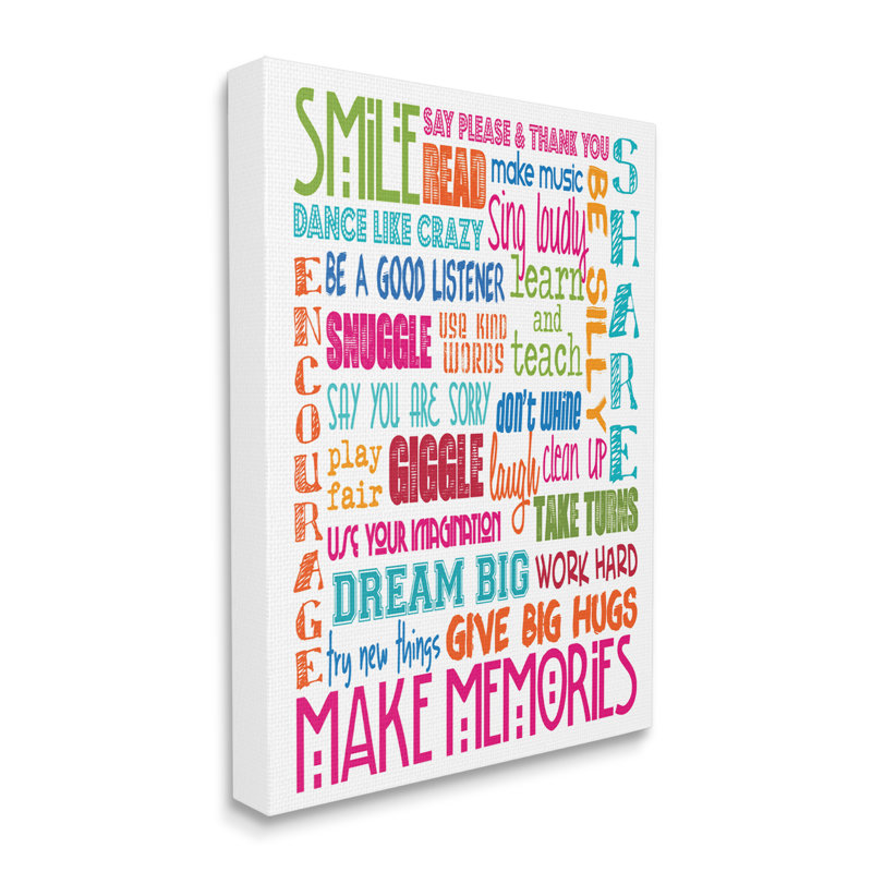 Smile Make Memories, typographie, Plaque murale, L 36 po x H 48 po