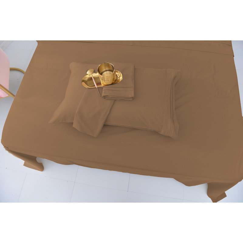 Rayon from Bamboo Sheet Set, Brown, Twin