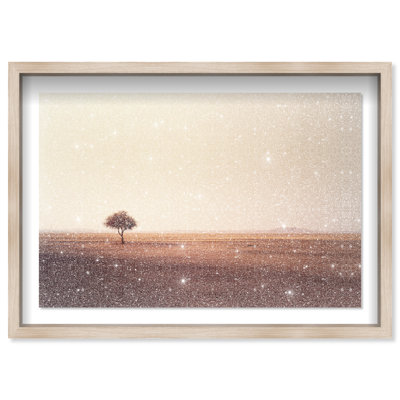 Desert Beacon I Shadowbox Paysage et Nature, Impression avec Poussière de Diamant par Oliver Gal