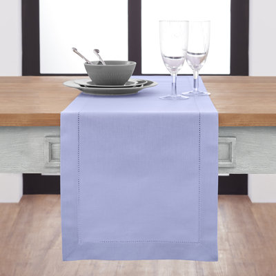 Cotton Linen Hemstitch Table Runner