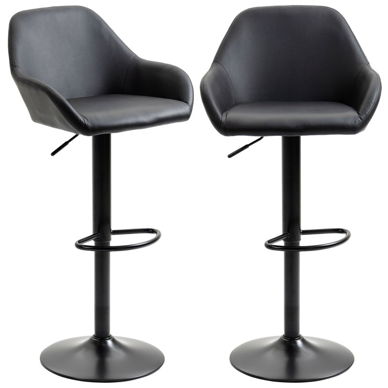 2 tabourets de bar réglables, tabourets de bar pivotants à hauteur de comptoir avec base ronde en acier, tabouret de bar à cadre en métal pour la cuisine, la salle à manger, le bar