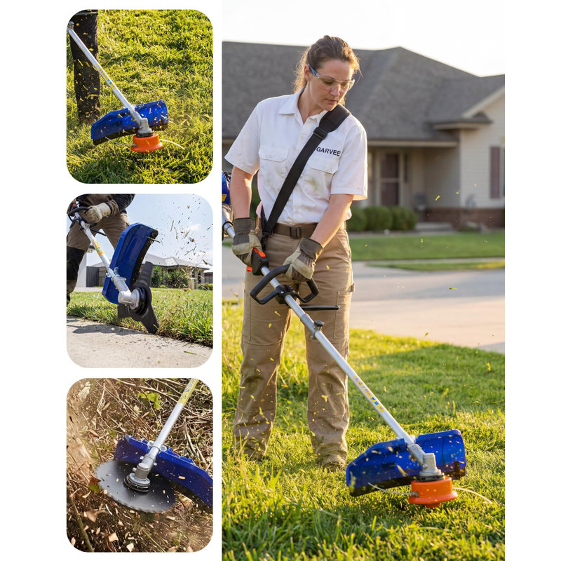 2-Cycle Gas Powered 3-in-1 Weed Wacker, String Trimmer & Brush Cutter Set – 52cc Engine, 17" Cutting Path, 3 & 40 Teeth Blades, Anti-Vibration Handle, Shoulder Strap – Orange, 52cc