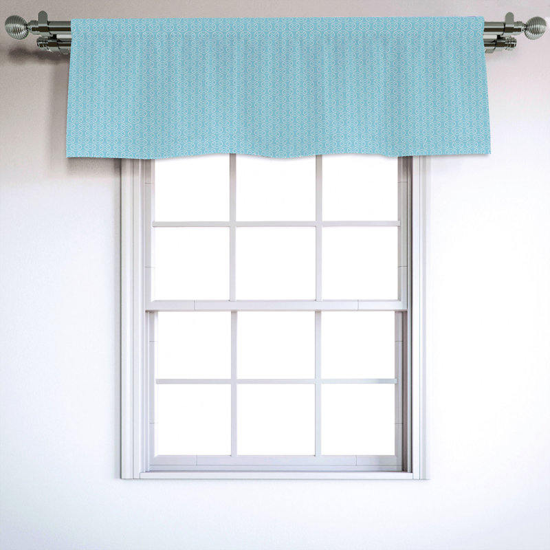 Sateen Geometric Ruffled Window Valance