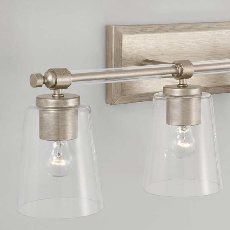 Brushed Champagne 4-Light Vanity with Clear Glass Shades