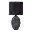 Lighting, H 23 po, lampe de table, céramique noire, abat-jour noir