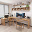 Bureau en bois massif en L Burlywood
