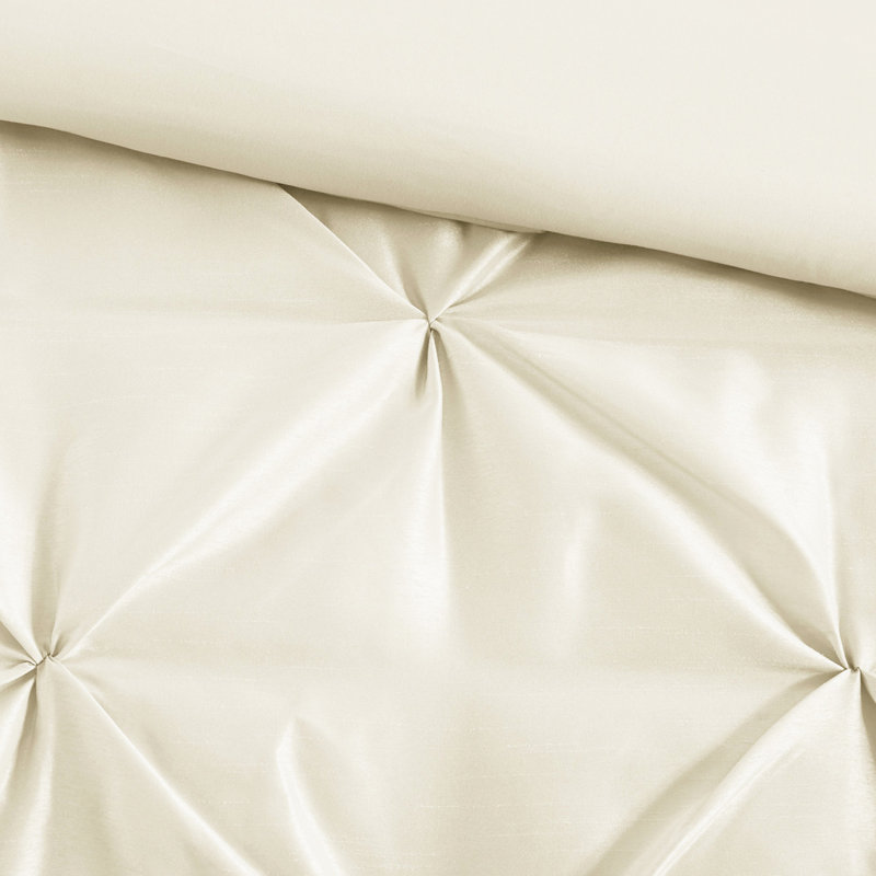 Très grand lit - 7 pièces, édredon, édredon, 2 taies décoratives, King Comforter + 6 Additional Pieces, Ivoire ivoire