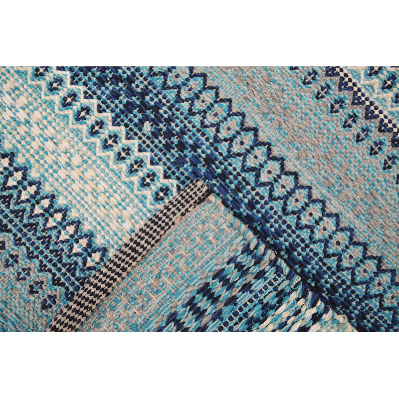 Saffron Geometric Cotton Hand Woven Area Rug, Rectangle 120 x 170cm