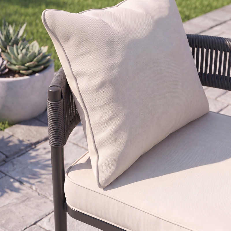 Chaises de salle à manger d'extérieur 2 pièces, Beige