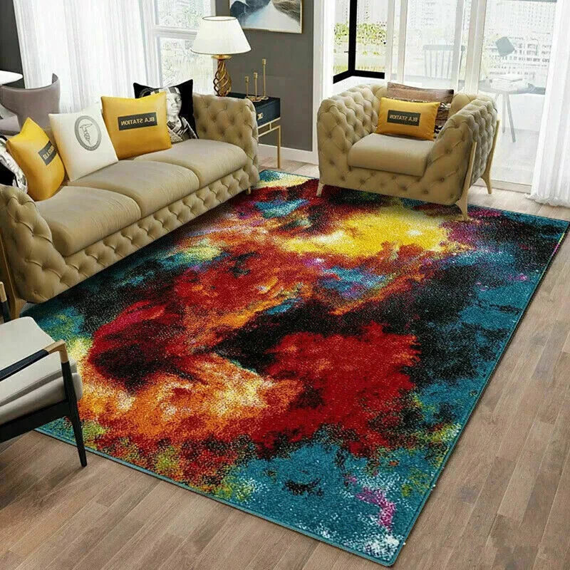 Splash Abstract Polypropylene Rug & Runner – Modern Floor Mat, Fade Resistant Carpet, Rectangle 80 x 150cm