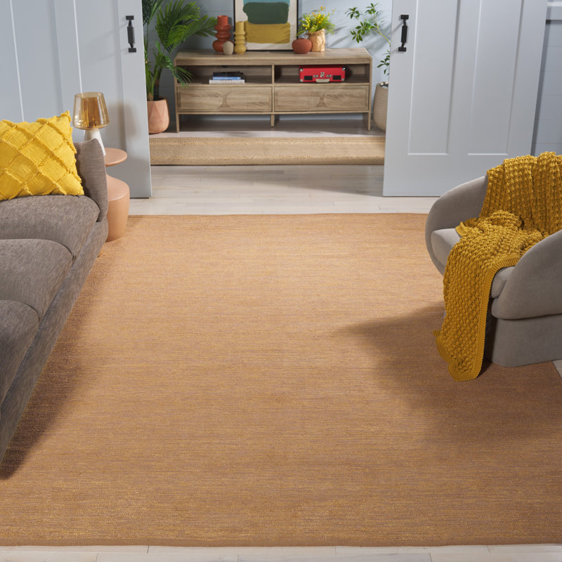 Jocelle Handtufted Recycled Cotton & Viscose Rug in Gold, Rectangle 8' x 10'