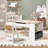 Activity Children Table with Storage Bookcase and 2 Chairs Set