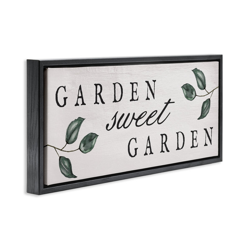 Cadre flottant Sweet Garden, design par Lil 'Rue, H 11 po x l 25 po, Cadre flottant noir de jais