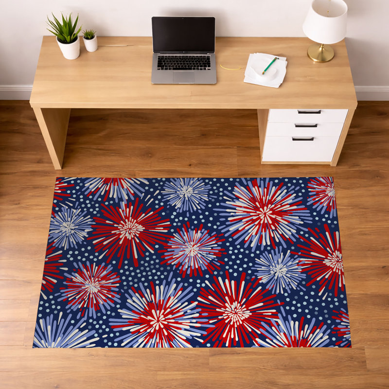 Tapis de bureau léger et antidérapant Fireworks, L 36 po x P 24 po