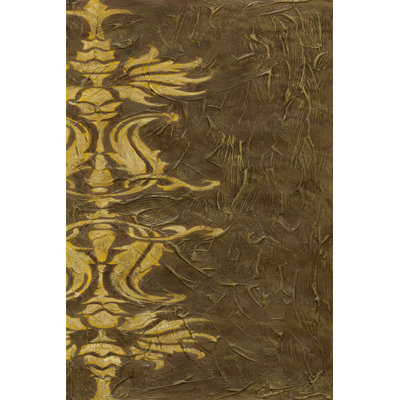 Gold Damask V 1 Piece Wrapped Canvas Wall Art