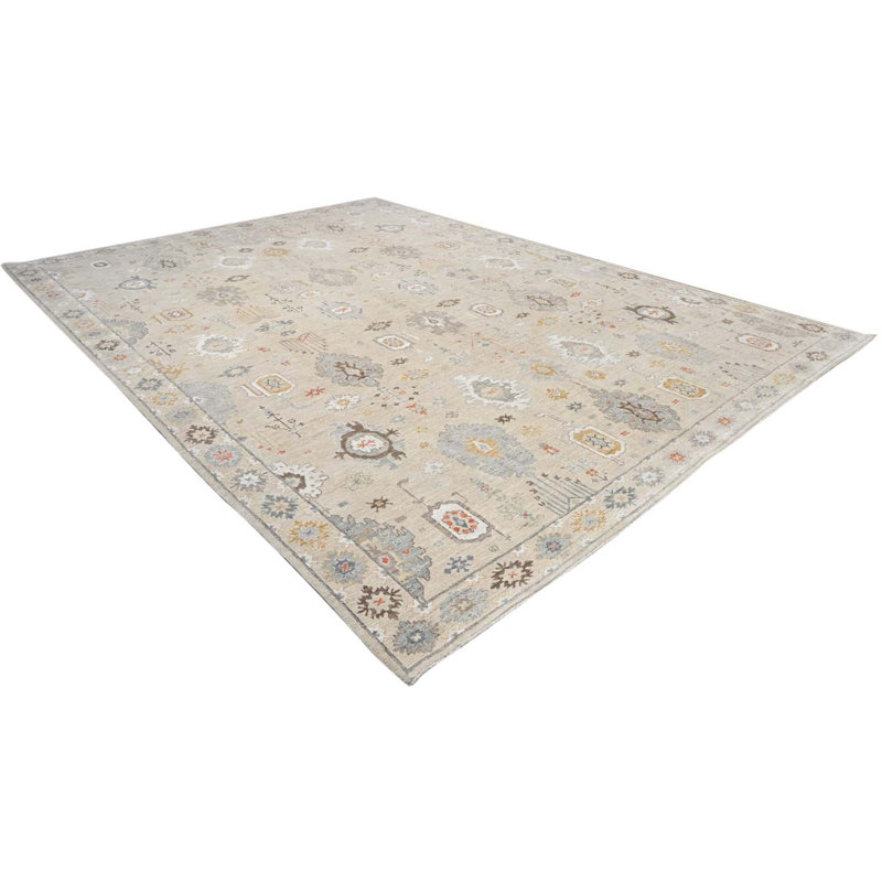 Oushak Collection, Transitional One-of-a-Kind Rectangle 9'11" X 13'9" Hand Knotted Area Rug