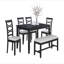 Mobilier de salle à manger 6 pièces gris foncé
