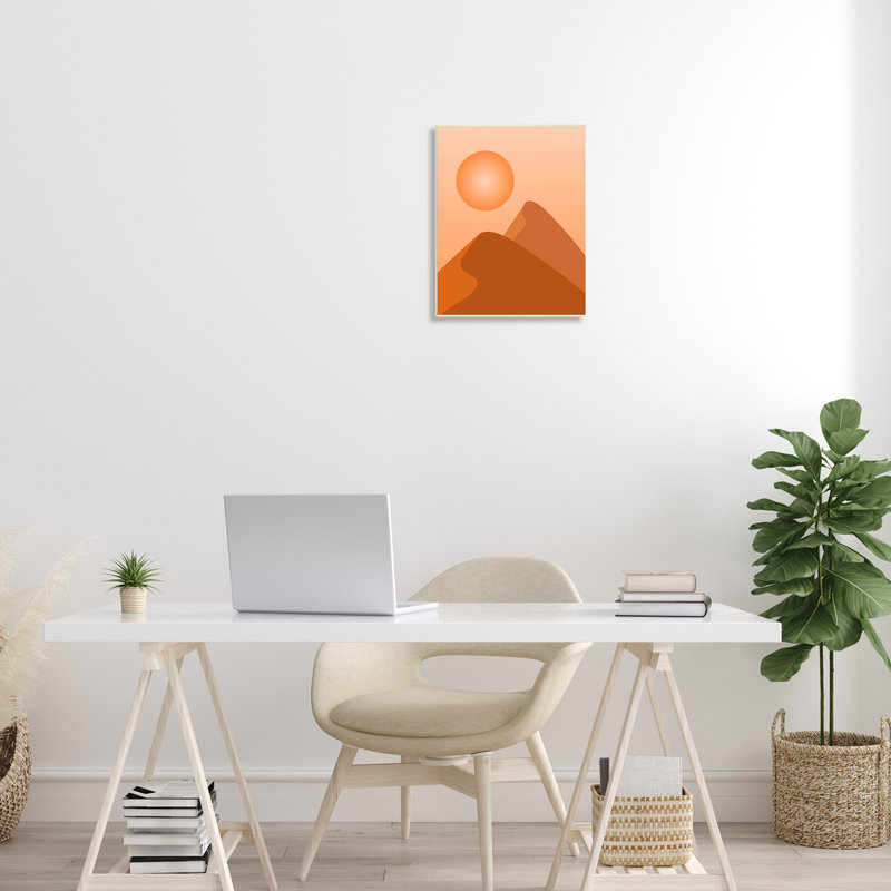 Sun dunes de sable brûlé, H 13 po x l 13 po x P 0,5 po, Plaque murale