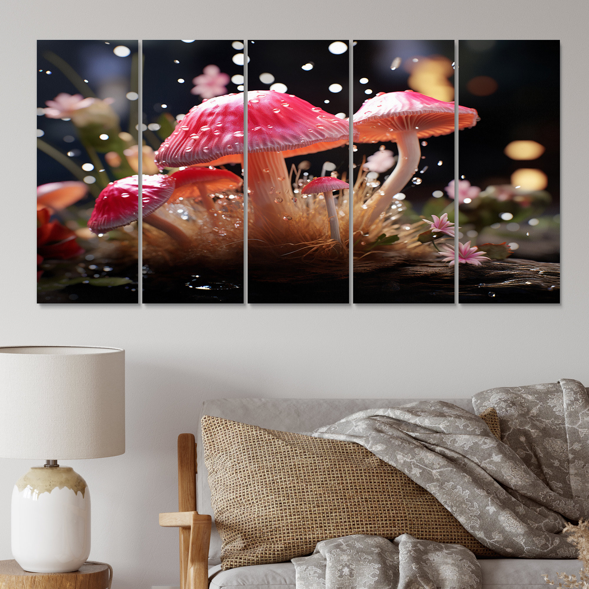 Latitude Run® Magical Mushrooms In Enchanted Forest - Mushroom Canvas ...