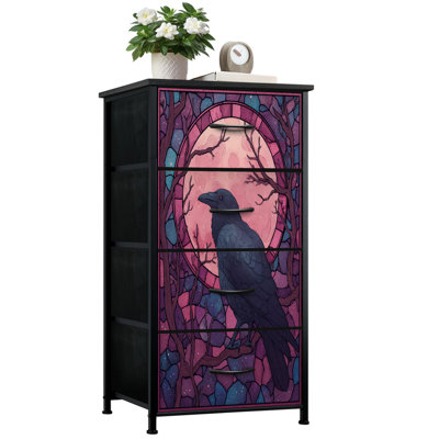 Commode pour chambre à coucher avec 4 tiroirs de rangement Raven