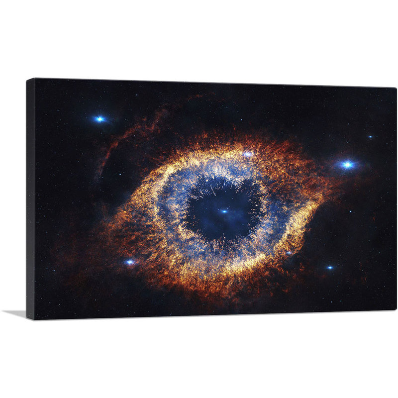 Helix Nebula Orange and Blue Hubble Telescope Ring - Reproduction d'art graphique sur toile tendue