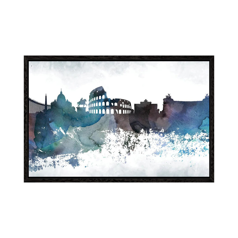 Rome Bluish Skylines by WallDecorAddict - Gallery-Wrapped Canvas Giclée on Canvas, 66.04 cm H x 45.72 cm W