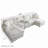 U Shaped Cloud Couch Sectional Sofa with Console,Cup Holder-1288893304