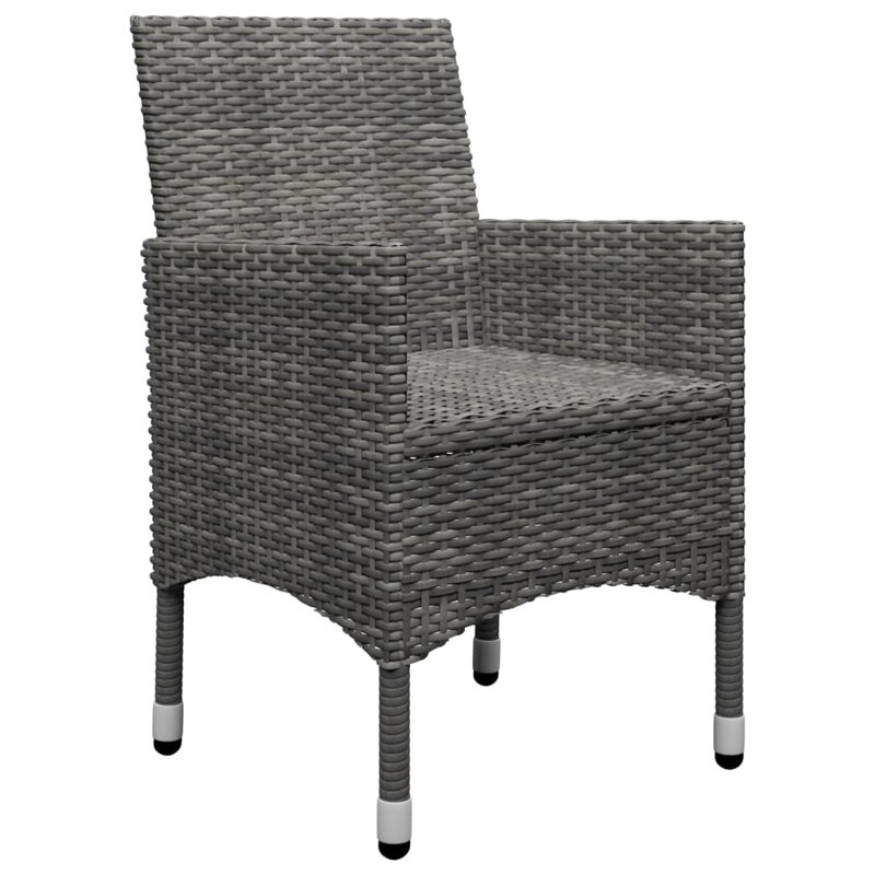 Ensemble de salle à manger d'extérieur pour table et chaises, gris, Gris