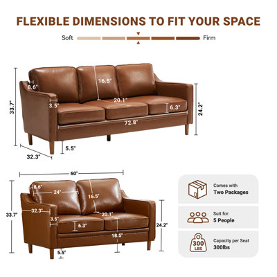 Azriah Faux Leather Living Room