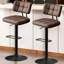 Tabourets de bar pivotants en similicuir de 49 cm de large, hauteur réglable, avec repose-pieds, coussin épais et dossier incurvé (paquet de 4).-113216108