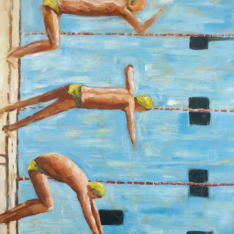 «Swimmers» - toile encadrée 24 po x 24 po