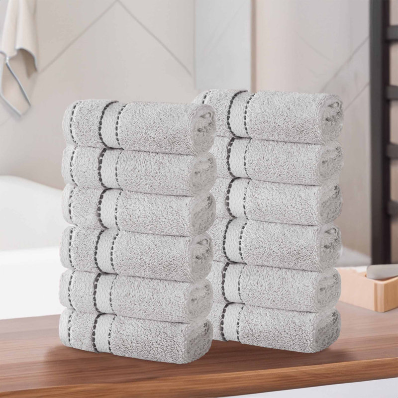 Fowlerville Egyptian Giza Cotton Wash Cloth, Platinum