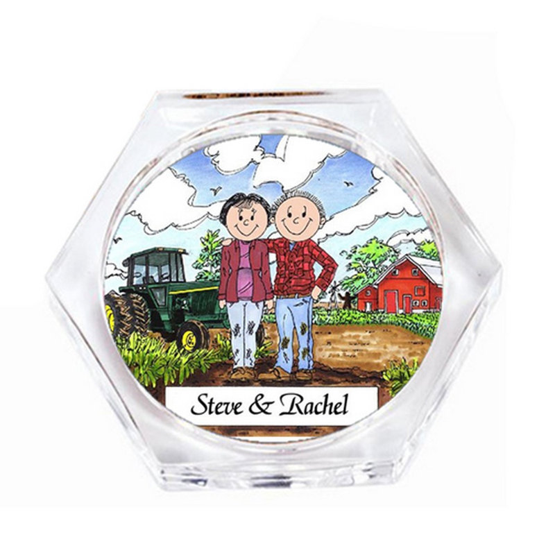 Ensemble de 4 sous-verres personnalisables Famer Couple, Oui