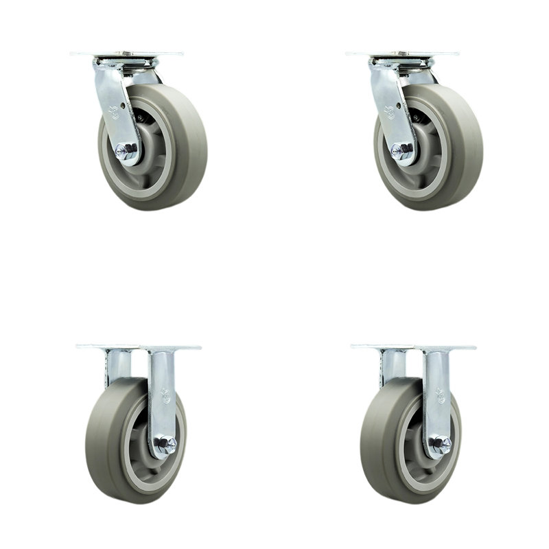 4 Piece Thermoplastic Rubber Caster Set