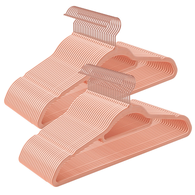 Non-Slip Velvet Hangers, Pink, 50