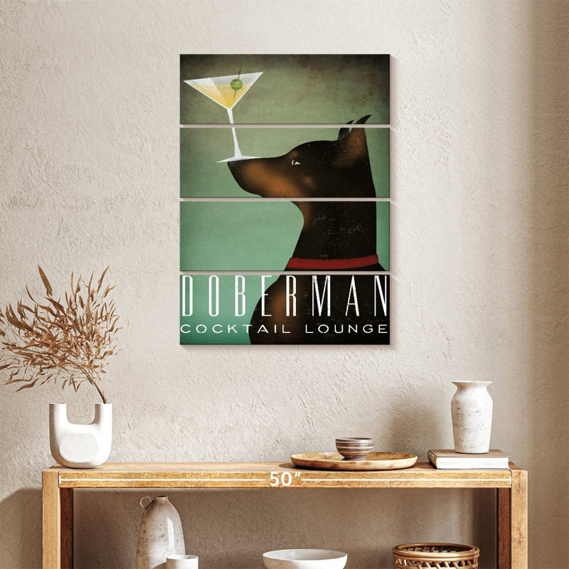 Doberman Martini, 35" H x 24" W
