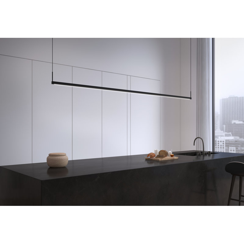 Thin-Line 1 - Light LED Pendant, Satin Black, 3000K, 5" H x 48" W x 0.75" D
