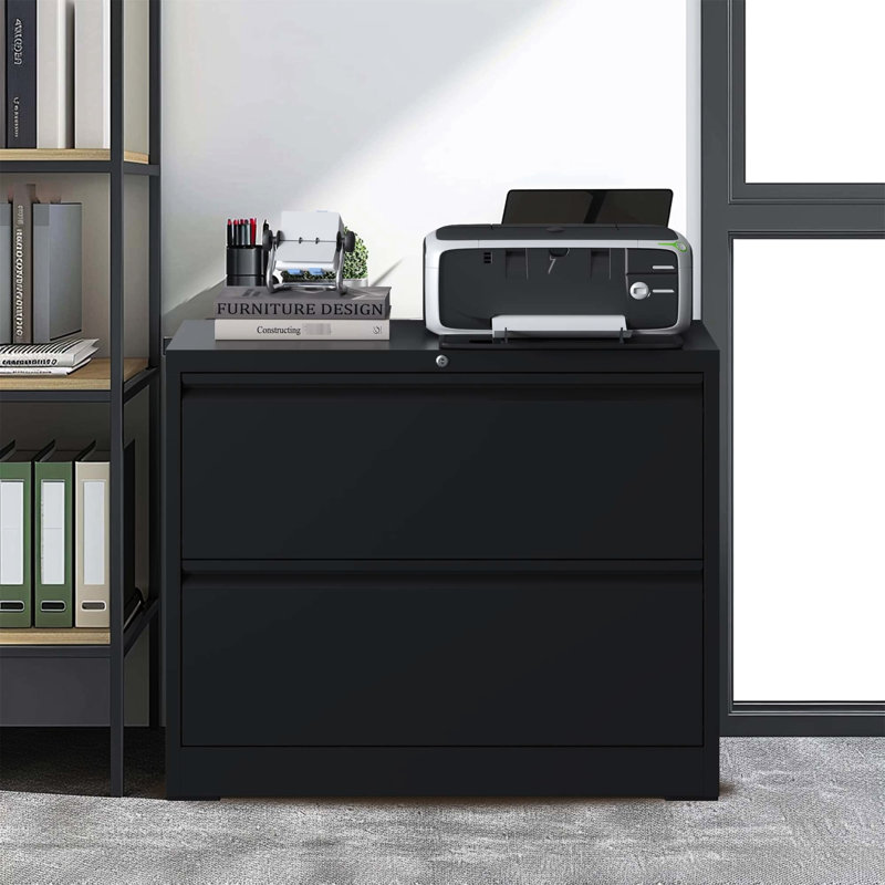 Classeur en acier robuste 2 - Rangement pour bureau personnel, fermeture en douceur des tiroirs, capacité de 110 lb, conception, outil d'organisation facile à assembler, tiroirs d'extension, quincaillerie, installation
