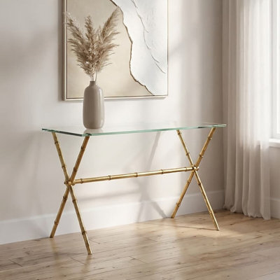 Pals 120cm Glass Top Console Table