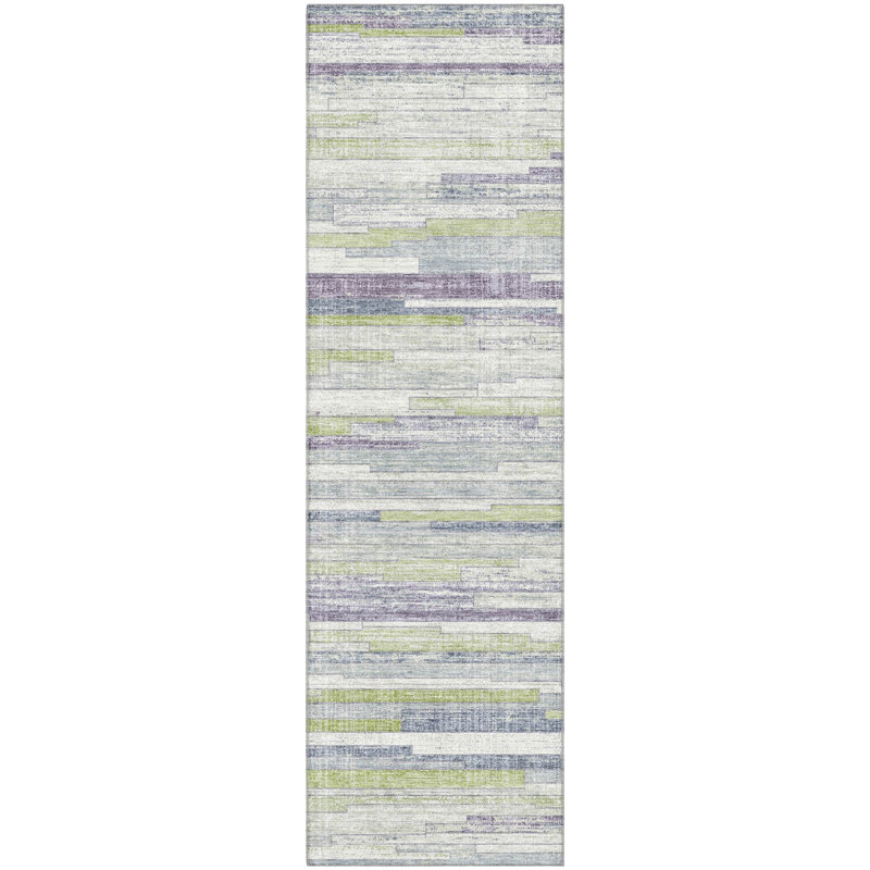 Premium Machine Washable Ansley AMF2000 Stripes Rug, Runner 2'3" x 7'6"
