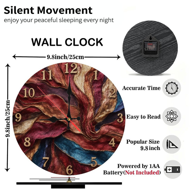 Clock Face With Textured Fabric Design