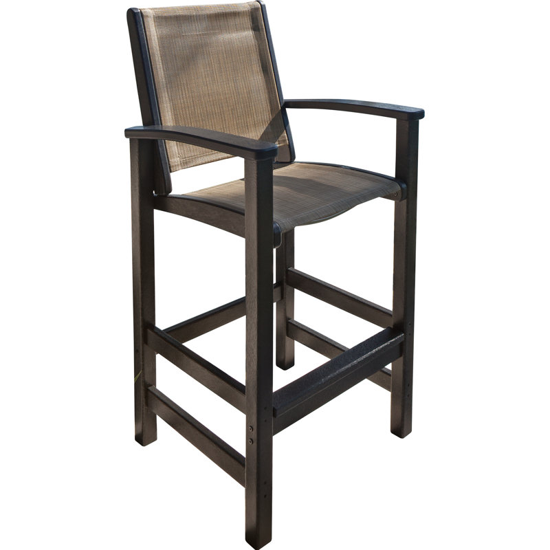 POLYWOOD Coastal 5-Piece Bar Set in Black / Burlap Sling