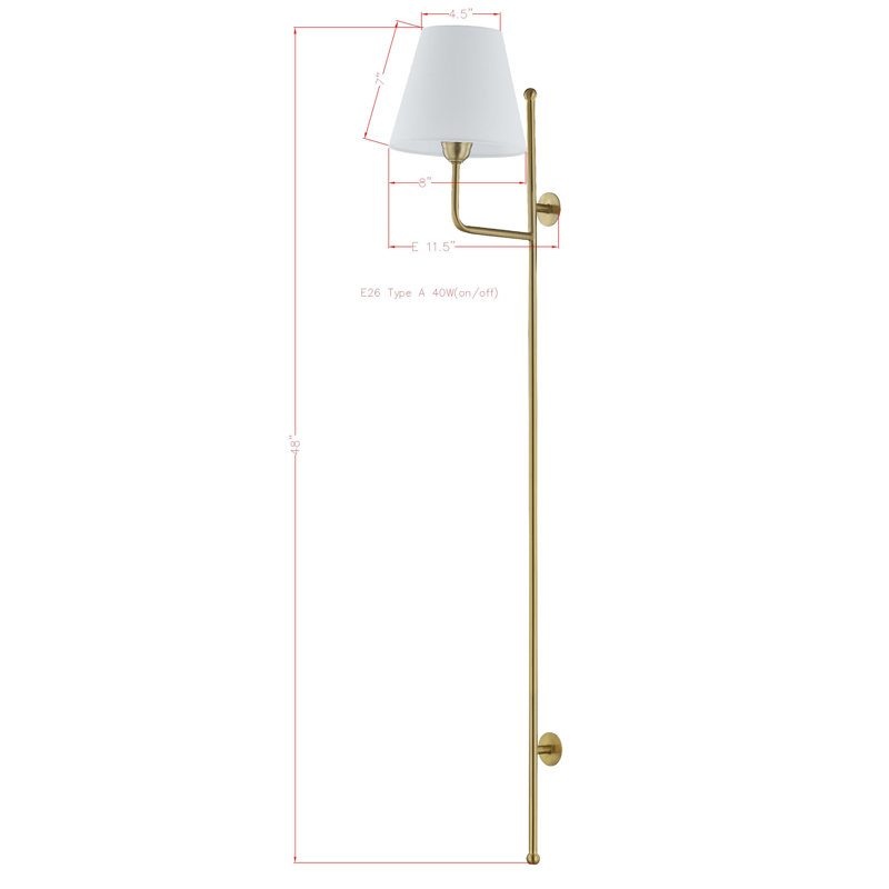 Case Metal Plug-in Wall Sconce, Gold
