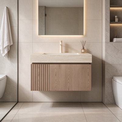 Meuble-lavabo mural simple 30 po avec surface solide