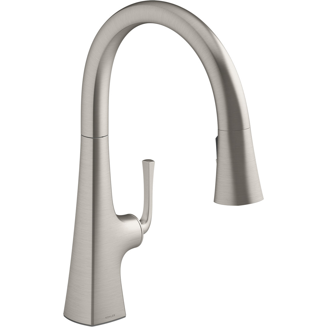 Graze Pull-Down Single Handle Kitchen Faucet With Three-Function Sprayhead With Accessories Kohler 